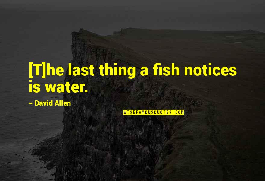 Musafir Quotes By David Allen: [T]he last thing a fish notices is water.