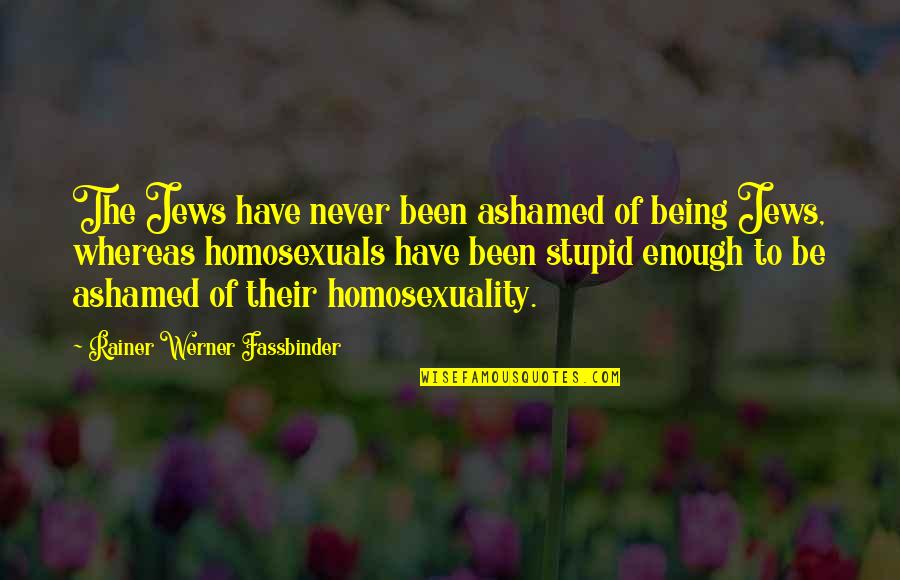 Musicology Degree Quotes By Rainer Werner Fassbinder: The Jews have never been ashamed of being