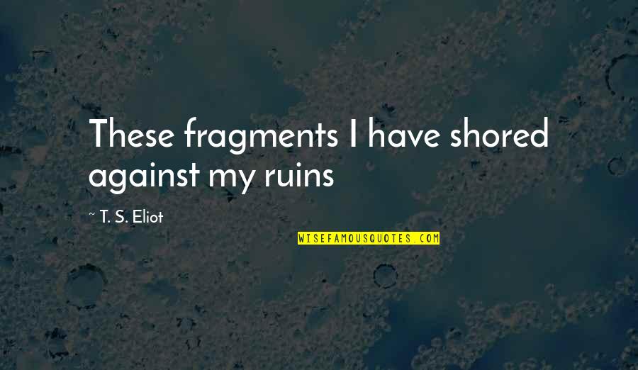 Muslera Nereli Quotes By T. S. Eliot: These fragments I have shored against my ruins