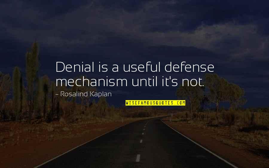 Muslimovic Quotes By Rosalind Kaplan: Denial is a useful defense mechanism until it's