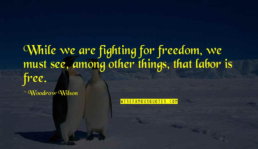 Must See Quotes By Woodrow Wilson: While we are fighting for freedom, we must