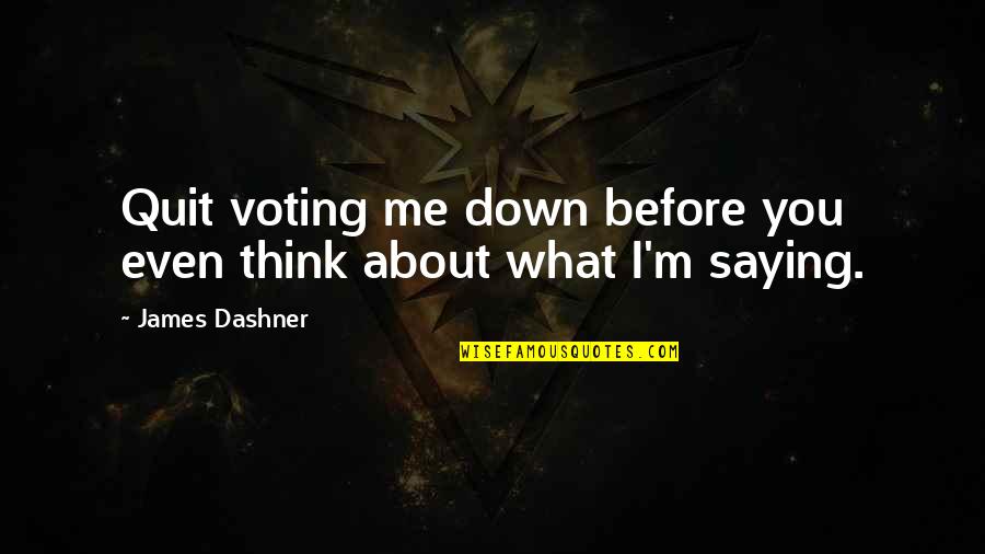 Muttertag Quotes By James Dashner: Quit voting me down before you even think