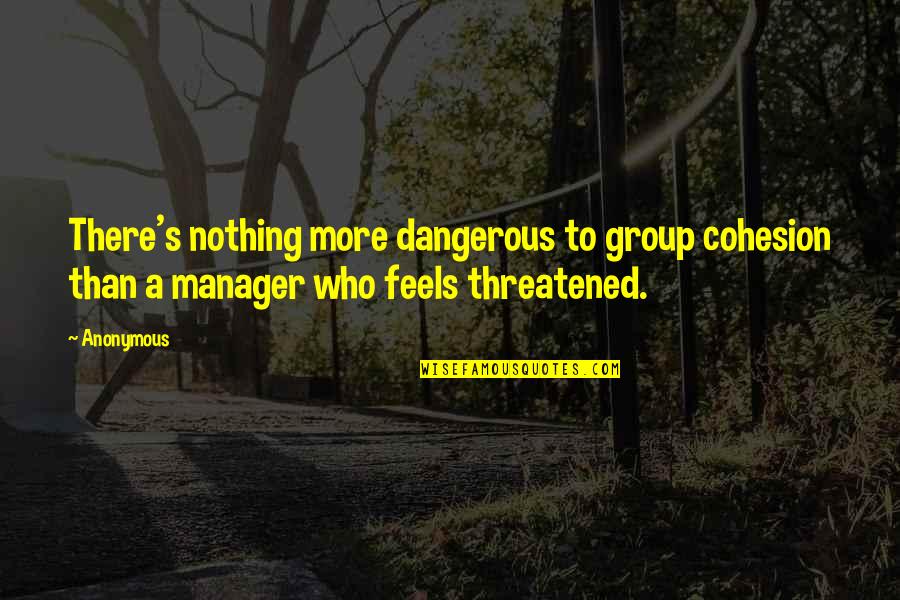 My Best Manager Quotes By Anonymous: There's nothing more dangerous to group cohesion than