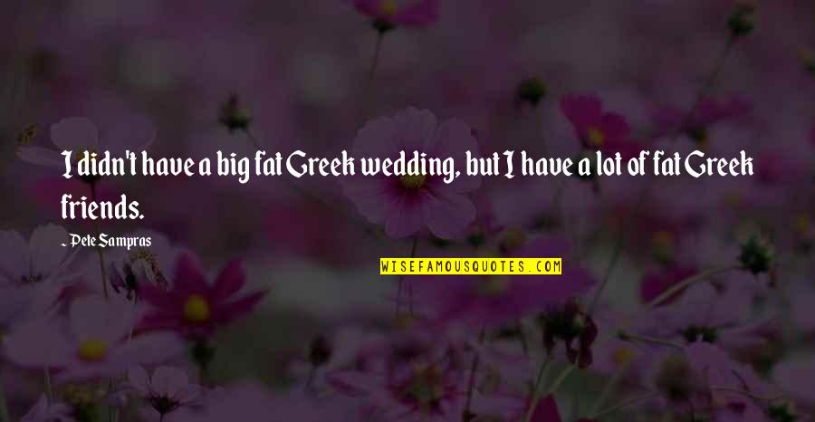 My Big Fat Greek Wedding Best Quotes By Pete Sampras: I didn't have a big fat Greek wedding,