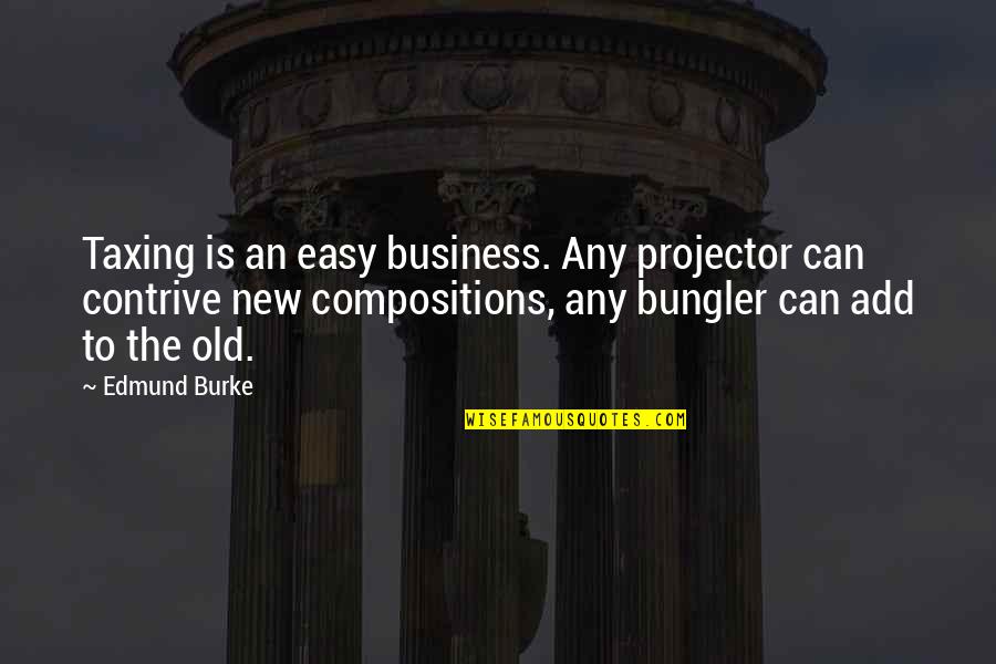 My Brother Died Quotes By Edmund Burke: Taxing is an easy business. Any projector can