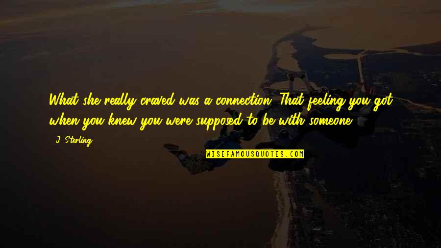 My Connection With You Quotes By J. Sterling: What she really craved was a connection. That