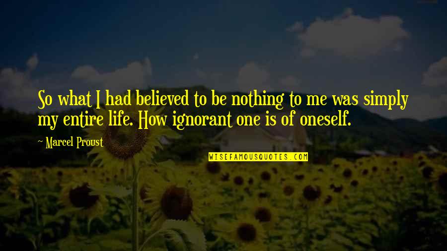 My Life Is Nothing Quotes By Marcel Proust: So what I had believed to be nothing