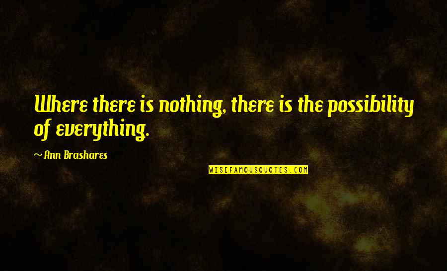 My Mcm Man Crush Monday Quotes By Ann Brashares: Where there is nothing, there is the possibility