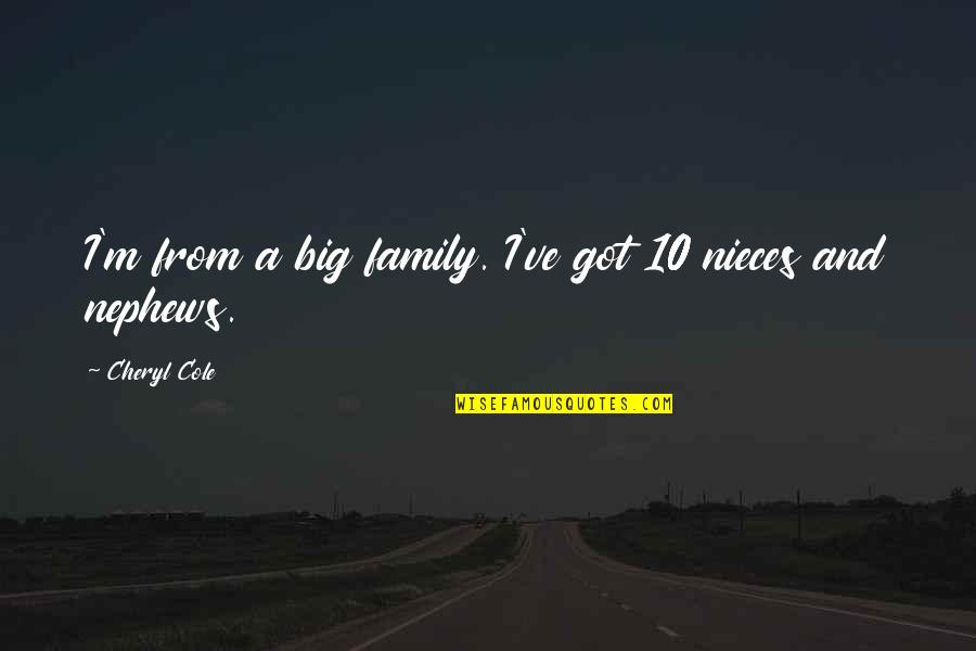 My Nieces Quotes By Cheryl Cole: I'm from a big family. I've got 10