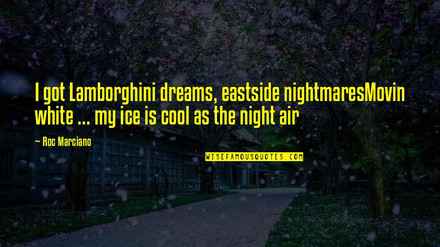 My Nightmares Quotes By Roc Marciano: I got Lamborghini dreams, eastside nightmaresMovin white ...