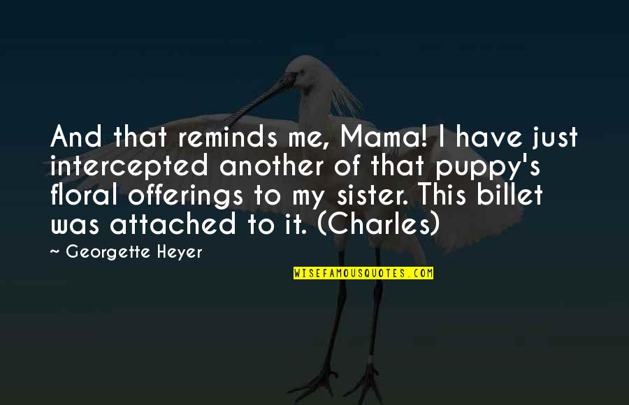 My Sister Love Quotes By Georgette Heyer: And that reminds me, Mama! I have just