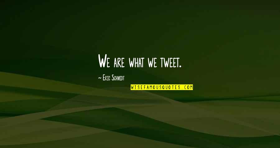 Myriel Quotes By Eric Schmidt: We are what we tweet.