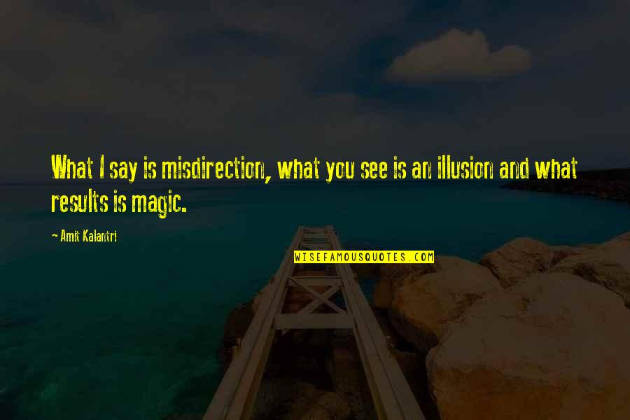 Nacktes 12 Quotes By Amit Kalantri: What I say is misdirection, what you see