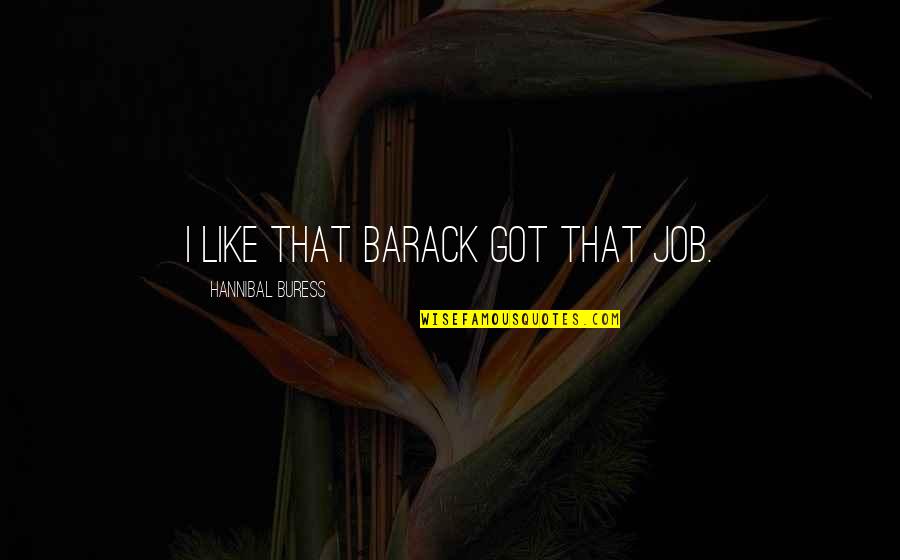 Naemorhedus Quotes By Hannibal Buress: I like that Barack got that job.