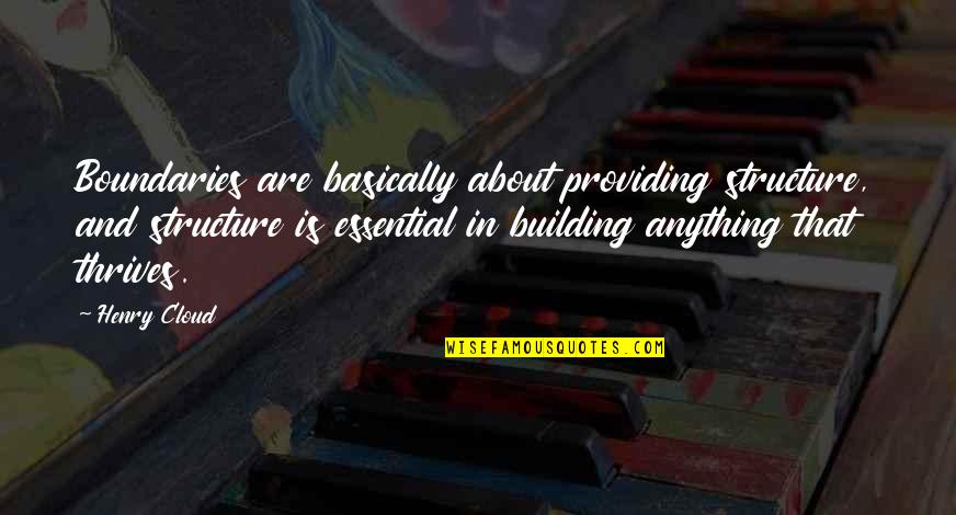 Najgore Povrede Quotes By Henry Cloud: Boundaries are basically about providing structure, and structure