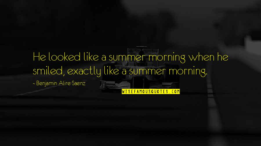 Nandis Quotes By Benjamin Alire Saenz: He looked like a summer morning when he