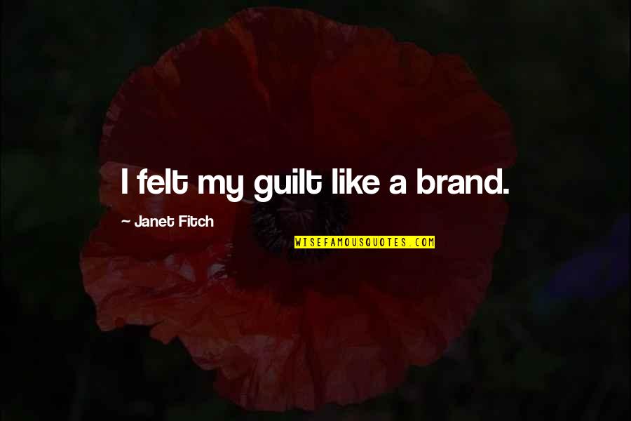 Nanduni Quotes By Janet Fitch: I felt my guilt like a brand.