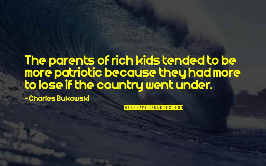 Narratively Speaking Quotes By Charles Bukowski: The parents of rich kids tended to be