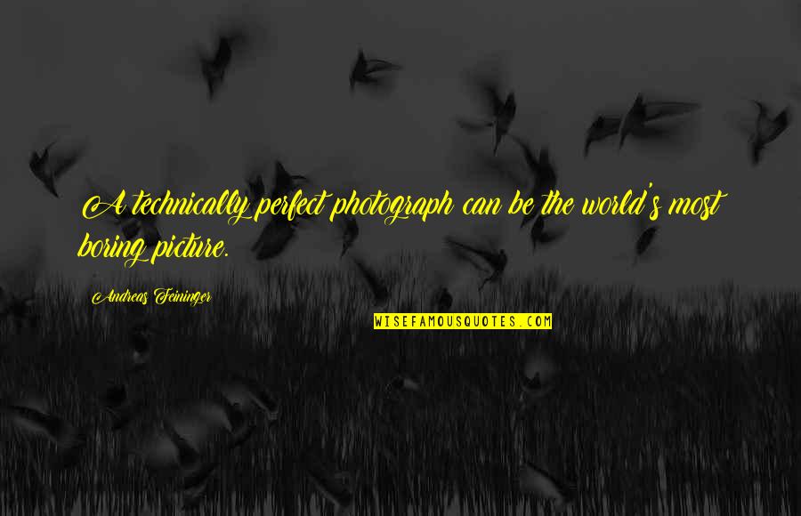 Native Education Quotes By Andreas Feininger: A technically perfect photograph can be the world's