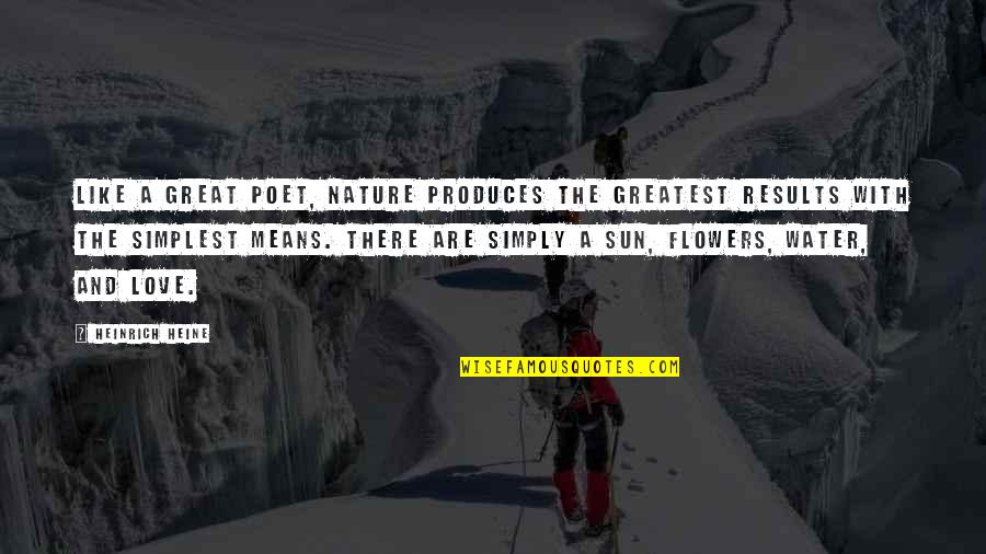 Nature Sun Quotes By Heinrich Heine: Like a great poet, nature produces the greatest