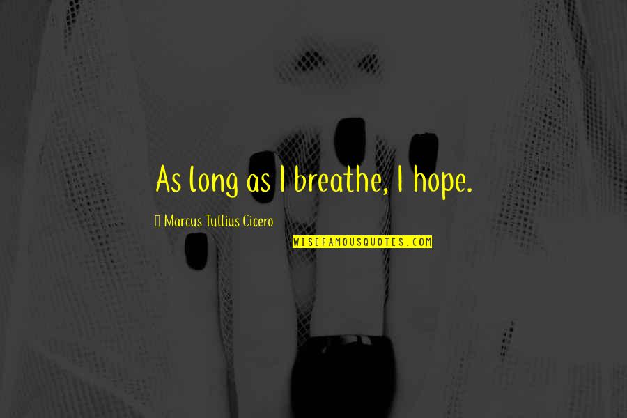 Needell Quotes By Marcus Tullius Cicero: As long as I breathe, I hope.