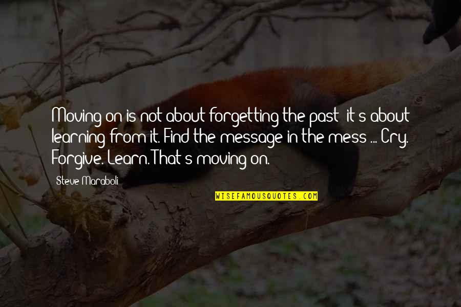 Neeya Naana Gopinath Quotes By Steve Maraboli: Moving on is not about forgetting the past;