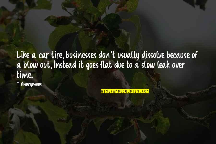 Nelson Mand Quotes By Anonymous: Like a car tire, businesses don't usually dissolve