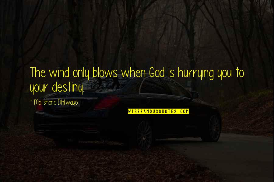 Neoclassical Art Quotes By Matshona Dhliwayo: The wind only blows when God is hurrying