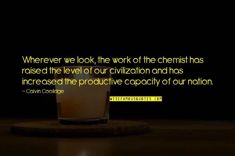 Nervine Lastele Quotes By Calvin Coolidge: Wherever we look, the work of the chemist