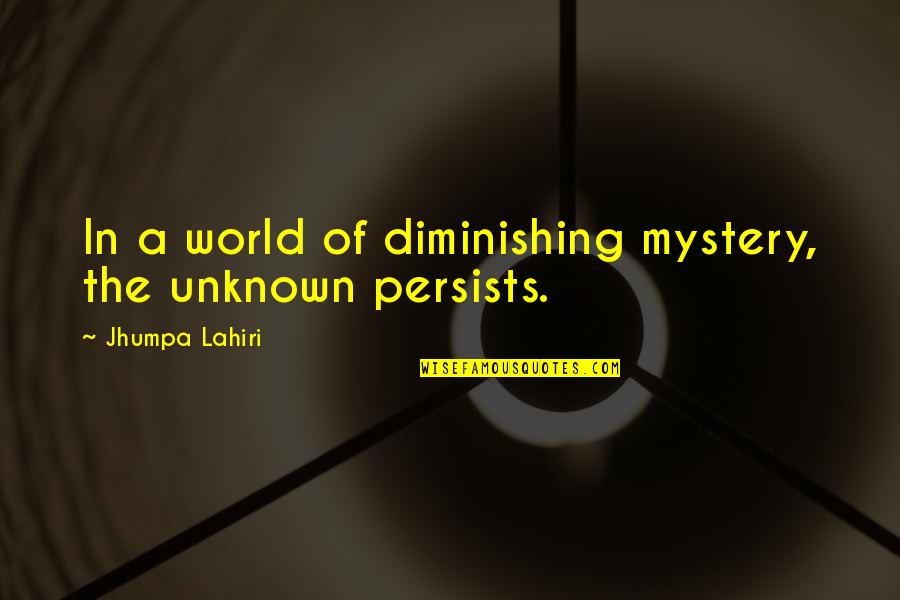 Nescientific Smart Quotes By Jhumpa Lahiri: In a world of diminishing mystery, the unknown