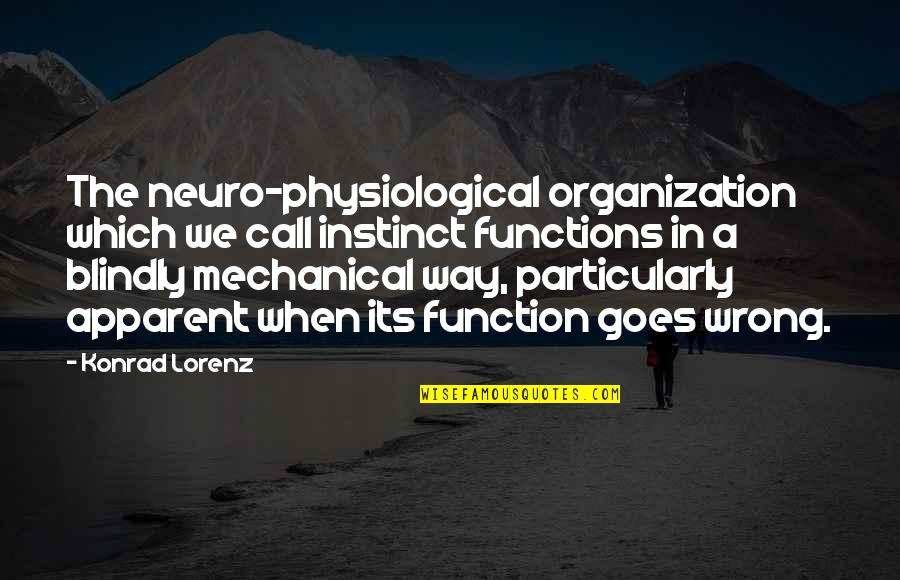 Neuro Quotes By Konrad Lorenz: The neuro-physiological organization which we call instinct functions