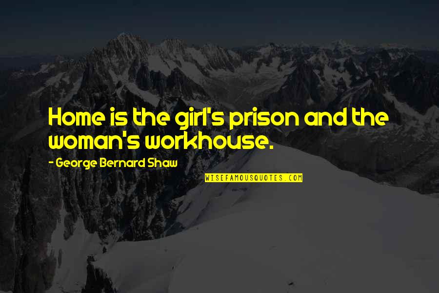 Neutralization Tank Quotes By George Bernard Shaw: Home is the girl's prison and the woman's