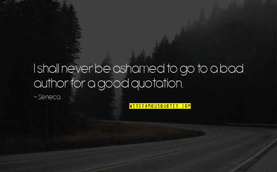 Never Be Ashamed Quotes By Seneca.: I shall never be ashamed to go to