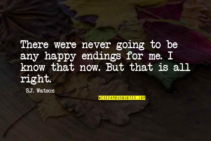 Never There For Me Quotes By S.J. Watson: There were never going to be any happy