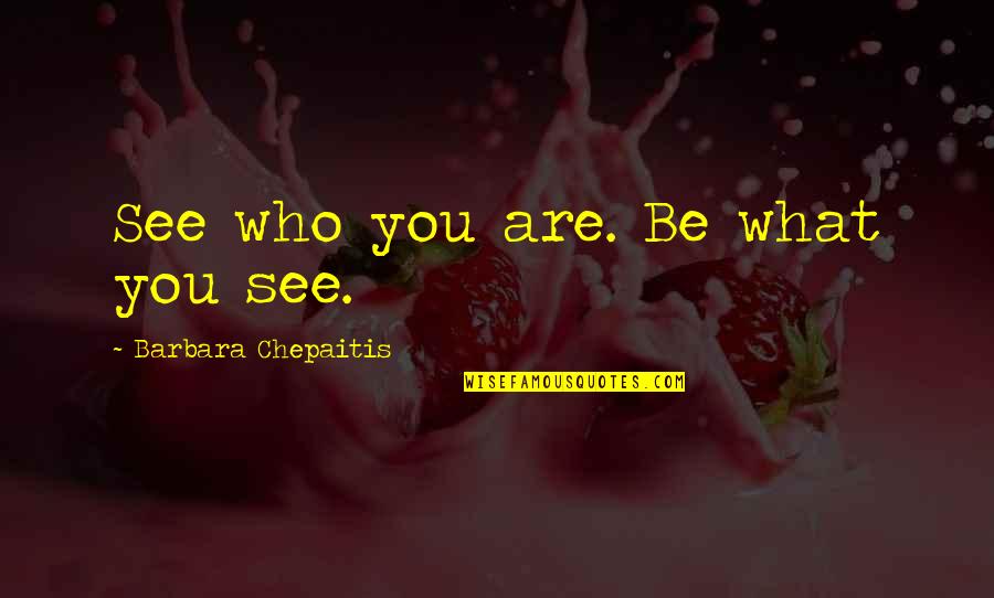 Nevienadibas Quotes By Barbara Chepaitis: See who you are. Be what you see.