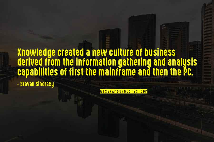 New Business Quotes By Steven Sinofsky: Knowledge created a new culture of business derived