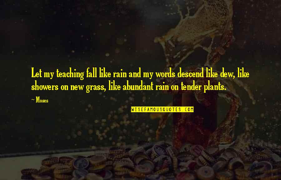 New Plants Quotes By Moses: Let my teaching fall like rain and my