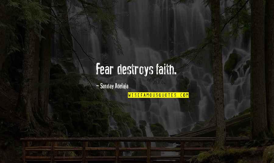 Newcombs Tree Quotes By Sunday Adelaja: Fear destroys faith.