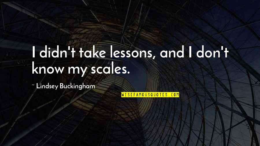 Newsgathering Quotes By Lindsey Buckingham: I didn't take lessons, and I don't know