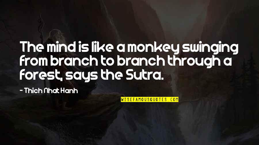 Nhat Quotes By Thich Nhat Hanh: The mind is like a monkey swinging from