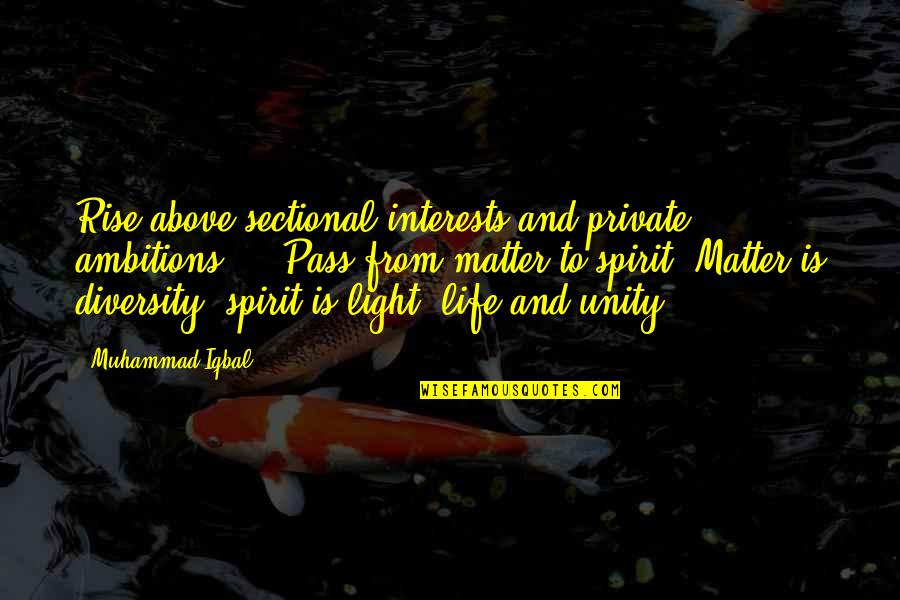 Nice Dream Smp Quotes By Muhammad Iqbal: Rise above sectional interests and private ambitions ...