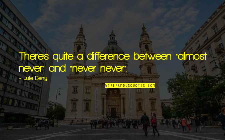 Niemerski Stephen Quotes By Julie Berry: There's quite a difference between "almost never" and