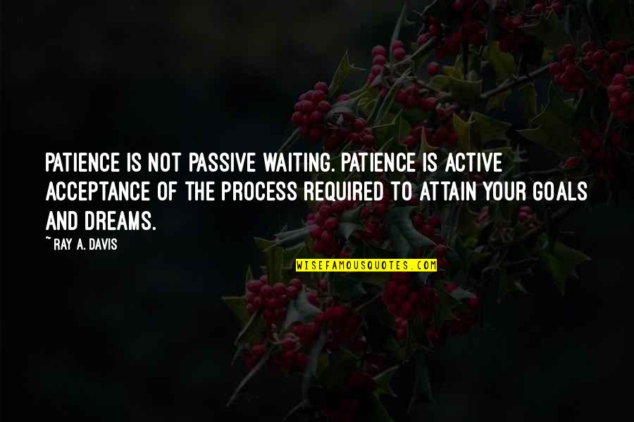 Niggroll Quotes By Ray A. Davis: Patience is not passive waiting. Patience is active