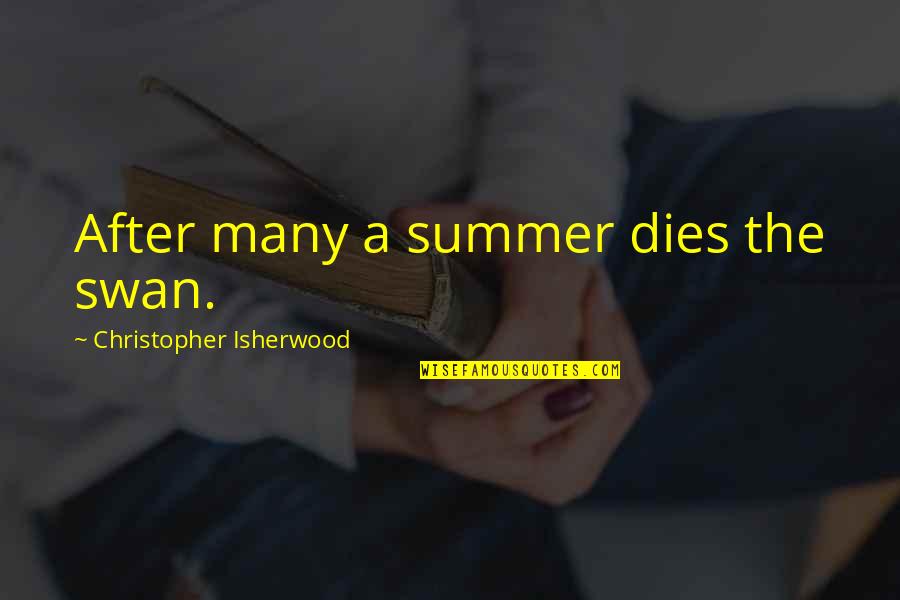 Nishiki Nishio Quotes By Christopher Isherwood: After many a summer dies the swan.