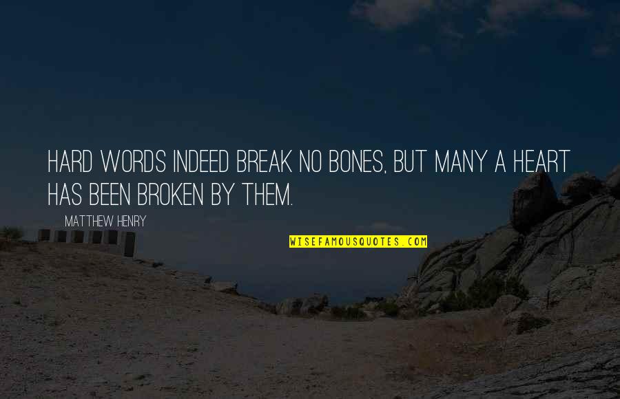 No Break Quotes By Matthew Henry: Hard words indeed break no bones, but many