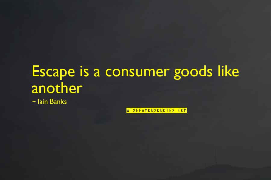 No Descuides Lo Que Tienes Quotes By Iain Banks: Escape is a consumer goods like another