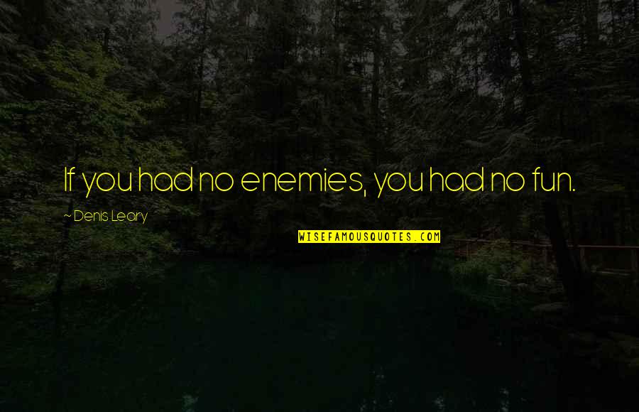 No Enemy Quotes By Denis Leary: If you had no enemies, you had no