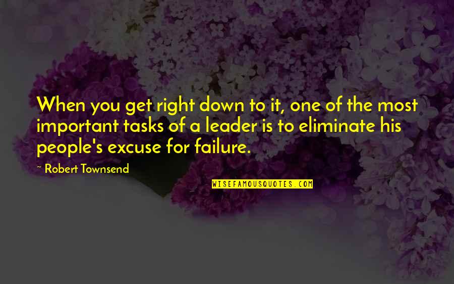 No Excuse Leadership Quotes By Robert Townsend: When you get right down to it, one