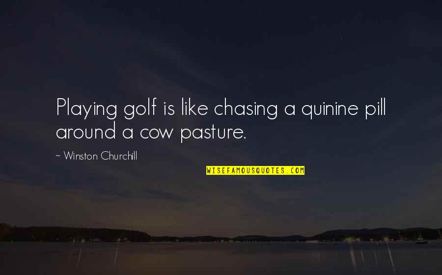 No More Chasing You Quotes By Winston Churchill: Playing golf is like chasing a quinine pill