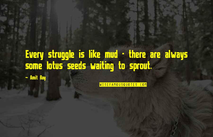 No Mud No Lotus Quotes By Amit Ray: Every struggle is like mud - there are